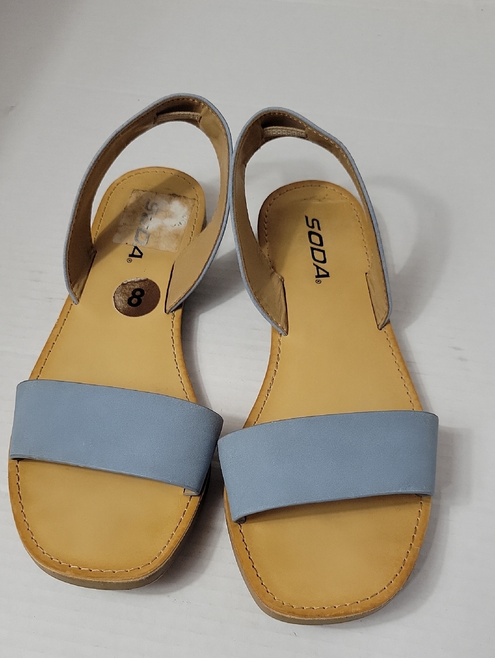 Soda Blue Front-Strap Slingback Sandals